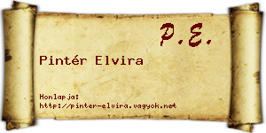 Pintér Elvira névjegykártya